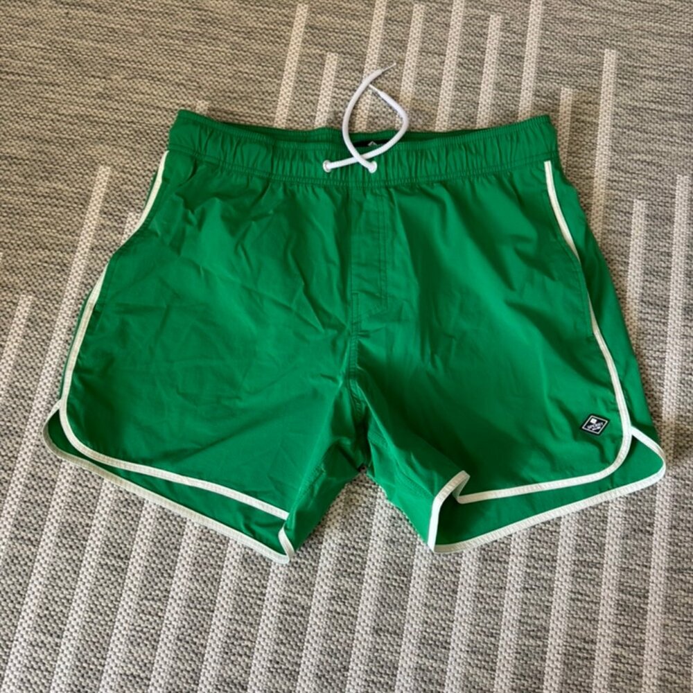CLOSET CLOSEOUT: Sperry Green Swim Trunks with White Trim – Size L